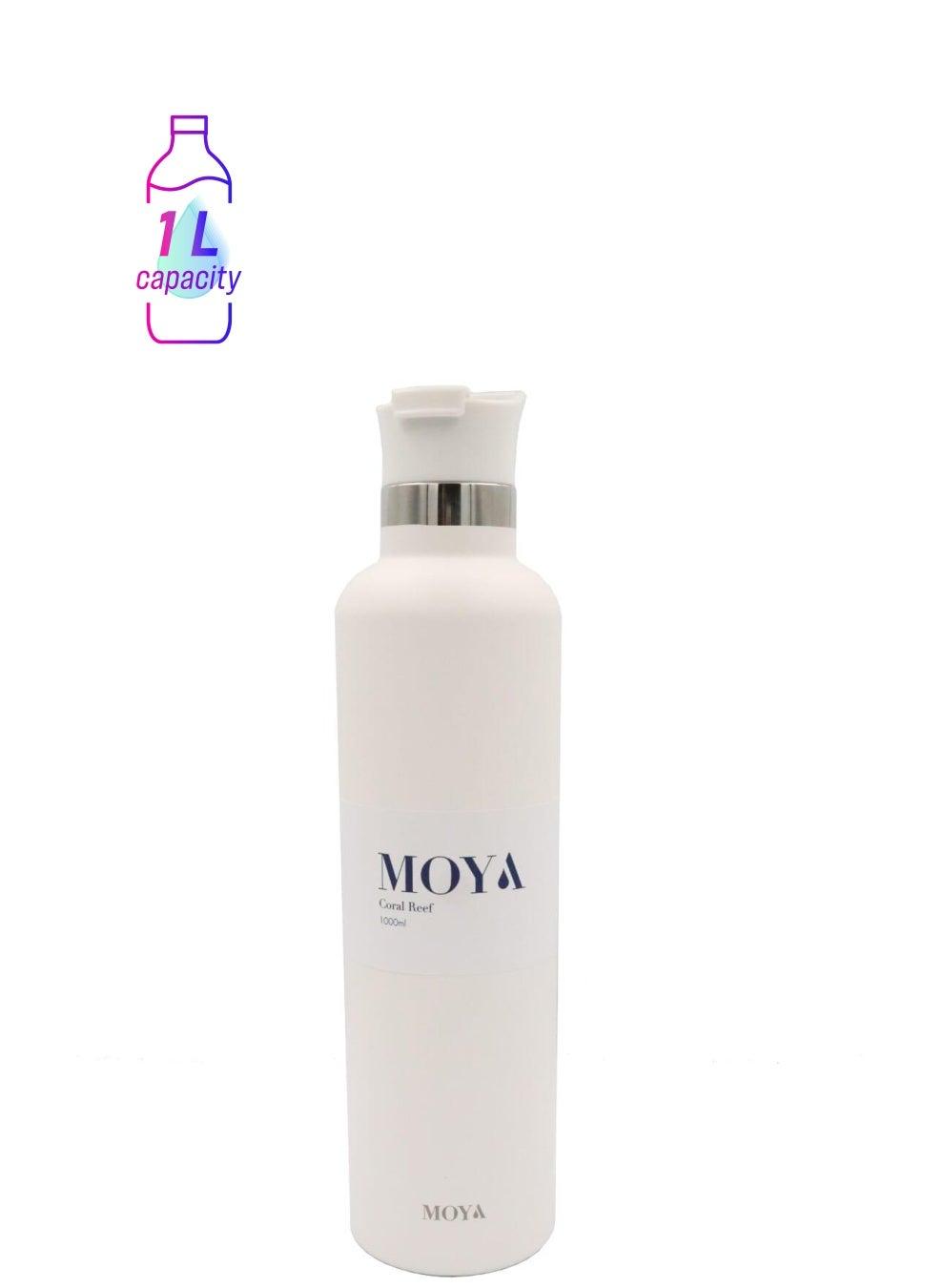 Moya Coral Reef 1L Insulated Water Bottle with White Spout Lid - Image 1