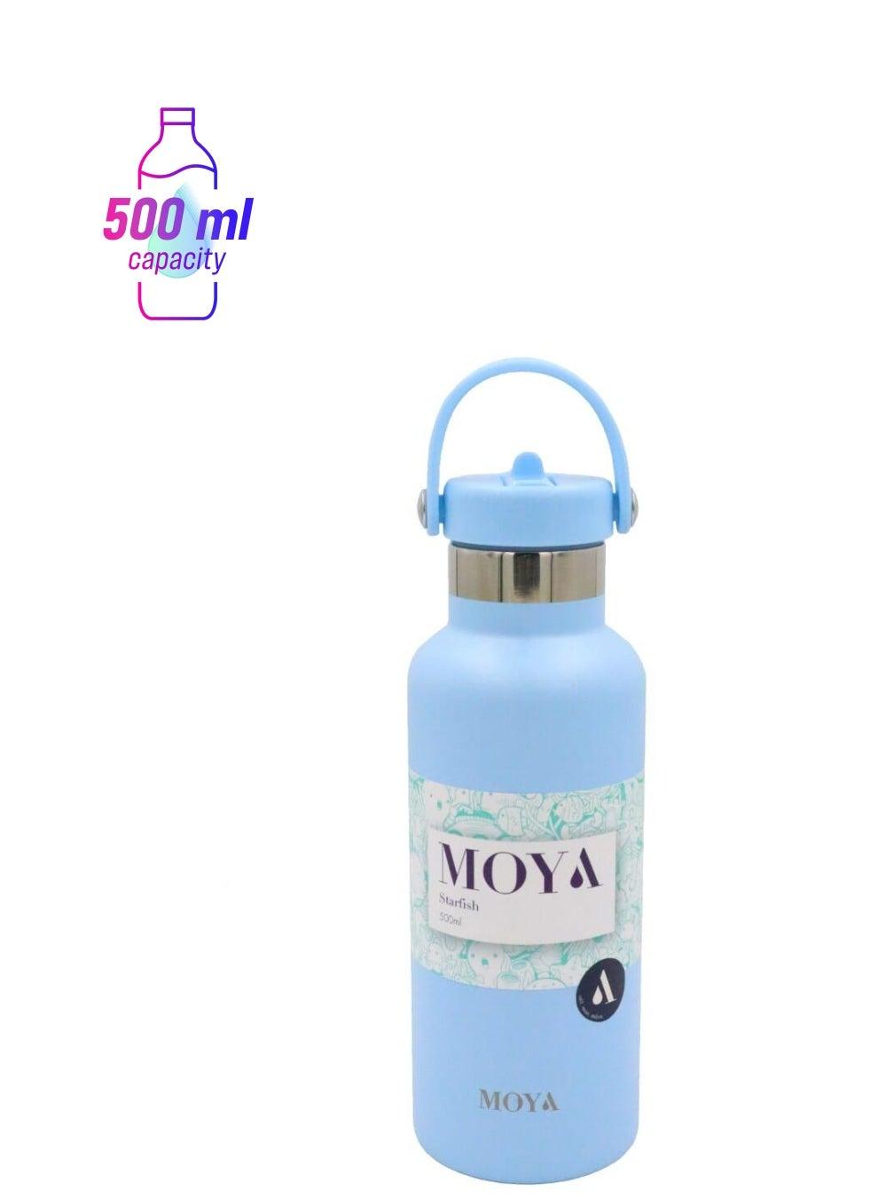 Moya Starfish 500ml Insulated Water Bottle, Powder Blue - Image 1