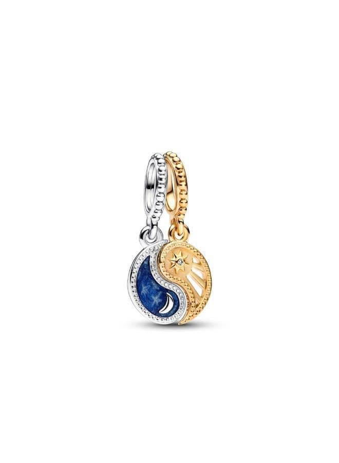 Two-tone Splittable Sun & Moon Dangle Charm - Image 1