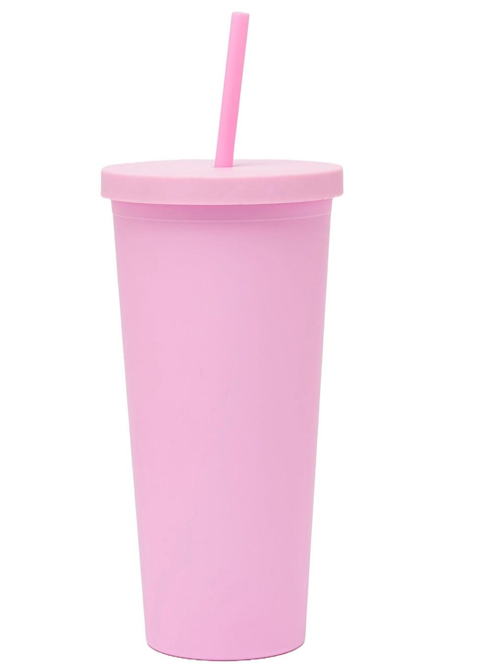 Pink Sippy 24 Oz Reusable Plastic Water Bottle - Image 1