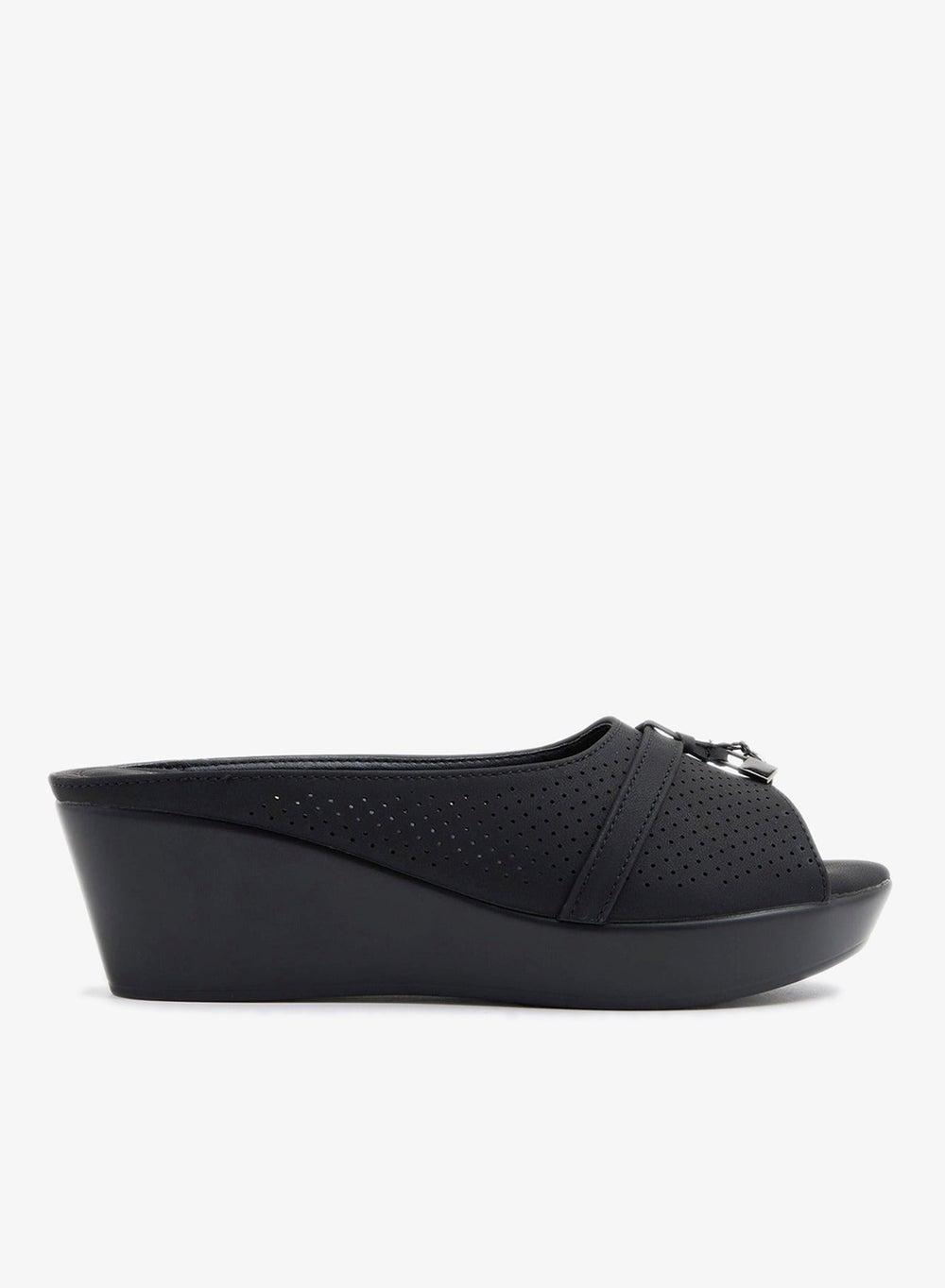 Anurati Wedge Mules with Almond Toe - Image 1