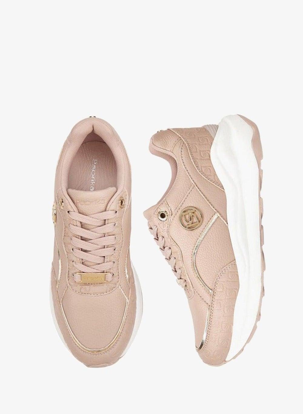 Textured Lace-Up Low-Top Sneakers - Image 1
