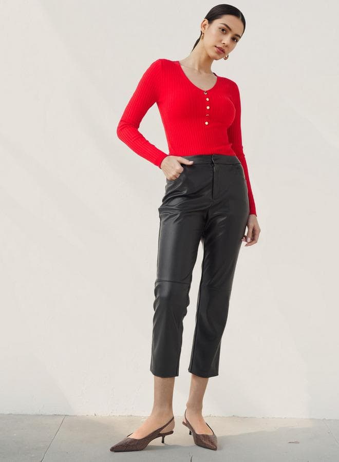 2Xtremz Ribbed V-Neck Sweater for Women - Image 1
