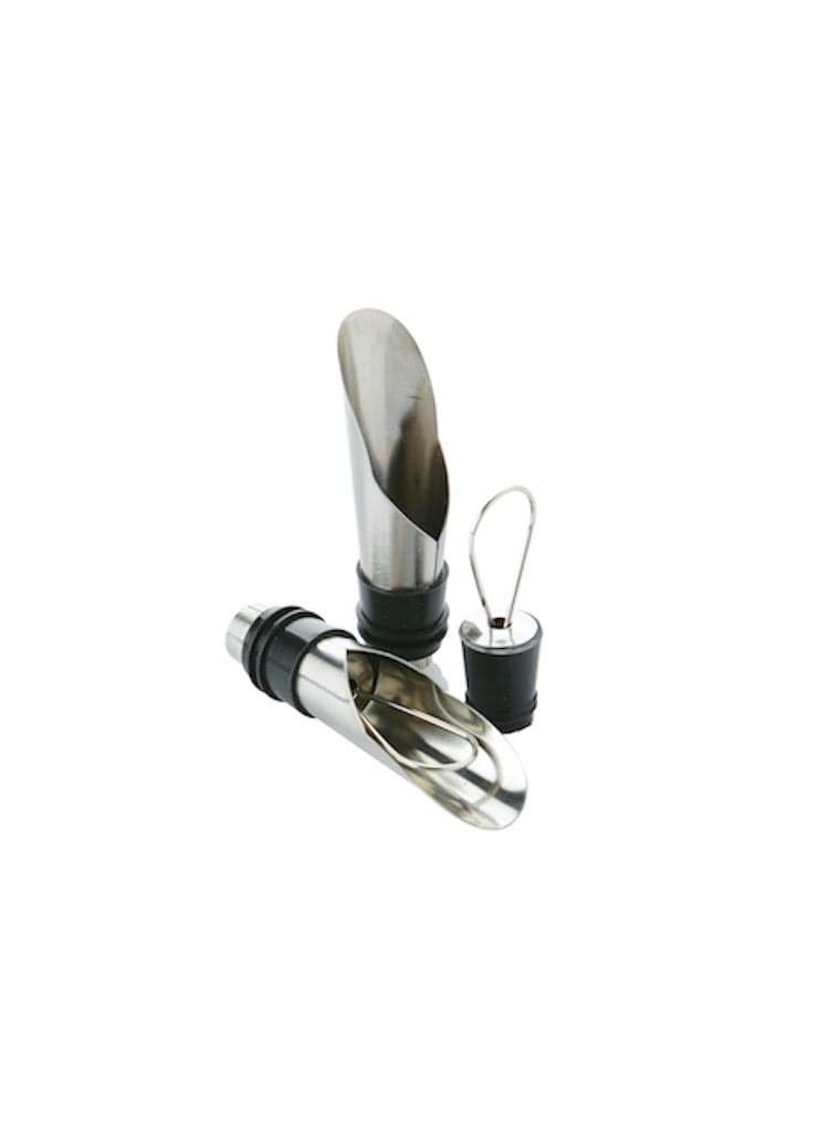 Set of 2 Stainless Steel Wine Pourers - Image 1