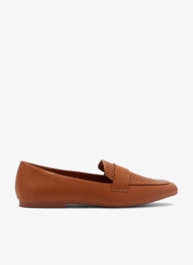 Cutout Detail Loafers in Tan - Image 1
