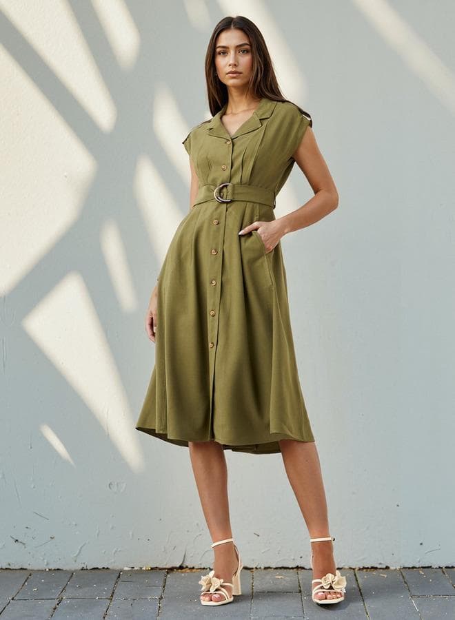 Iconic Utility Shirt Dress with Belt - Image 1