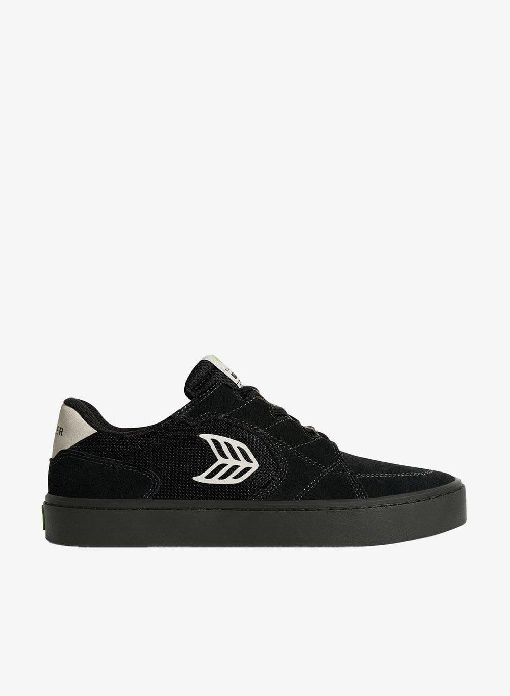 T20 PRO All Black Suede Mesh Ivory Logo Sneaker - Image 1