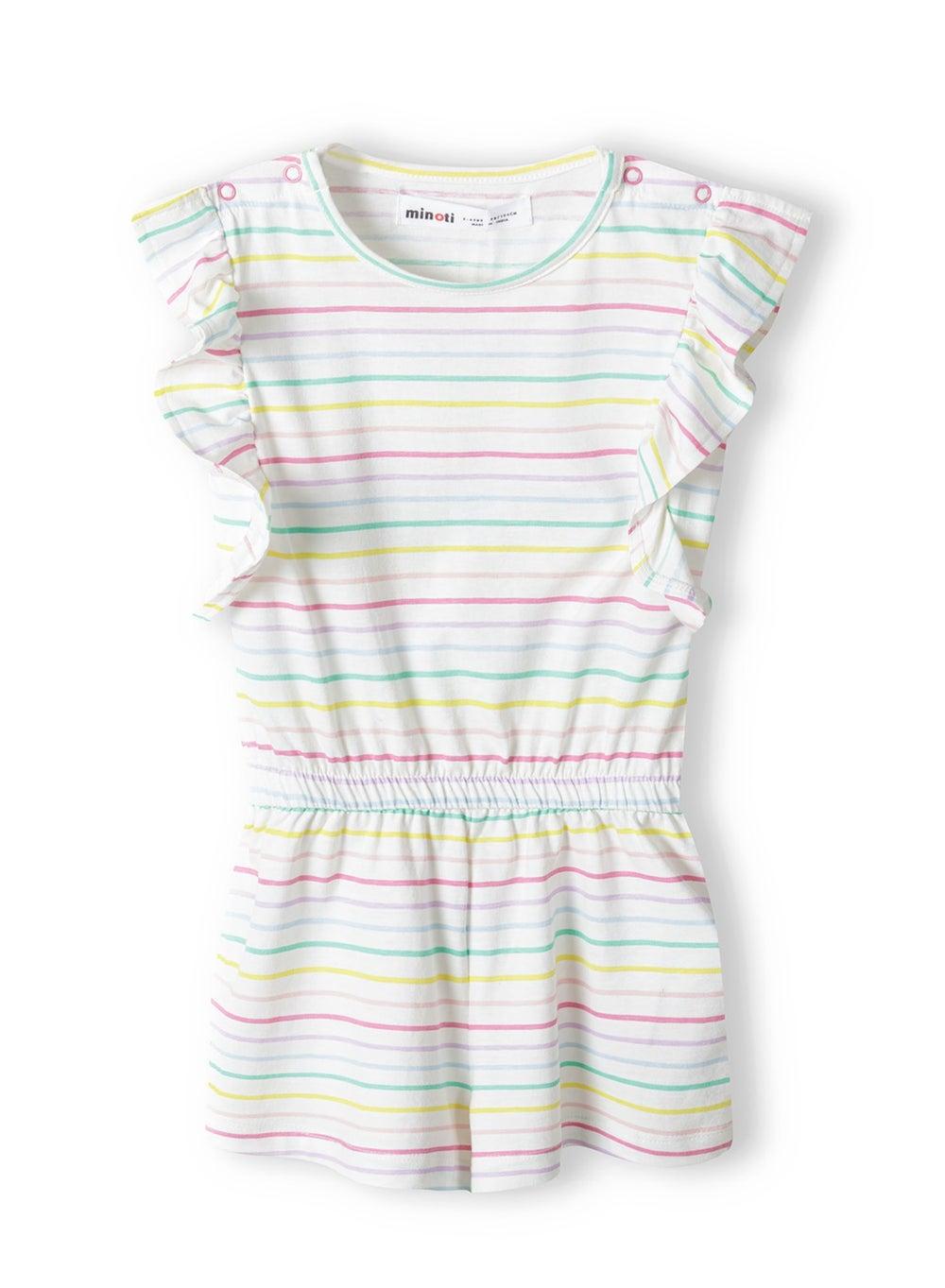 Girls White Frilled Sleeve Playsuit - Image 1