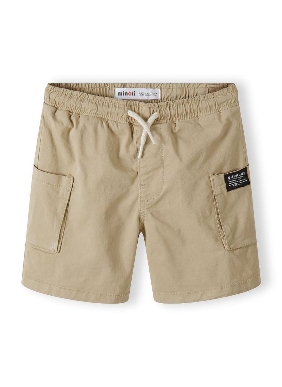 Boys Grey Woven Cargo Shorts with Elastic Waistband - Image 1
