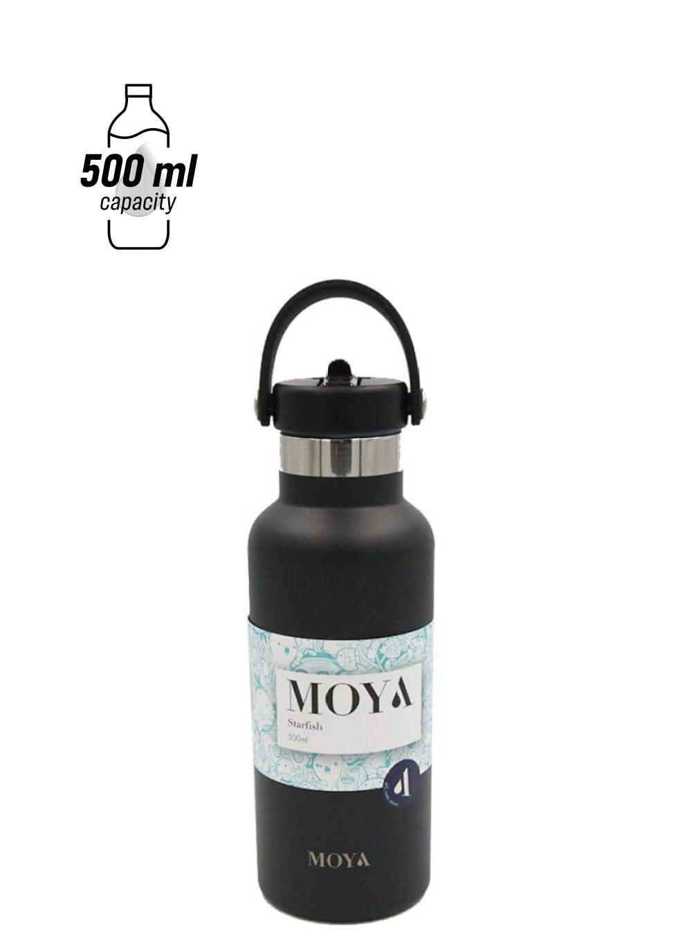 Moya Starfish 500ml Black Insulated Water Bottle - Image 1