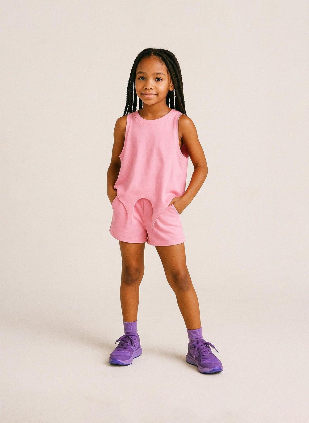 Girls Light Pink Tie Front Vest - Image 1