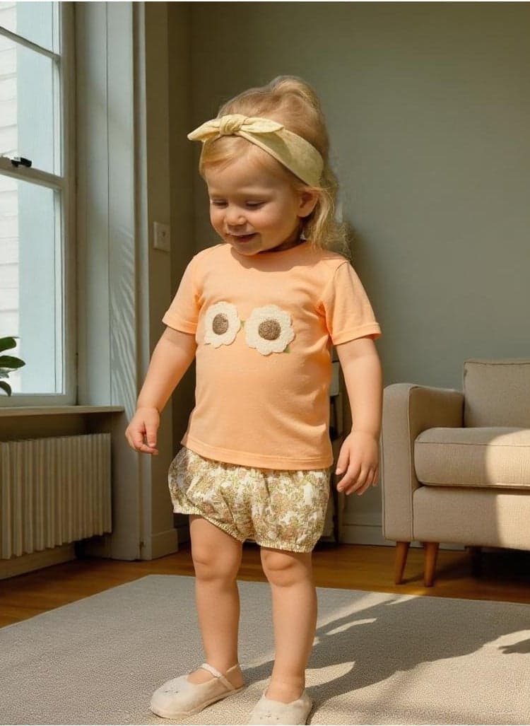 Dirkje Embroidered Cotton Top & Shorts Set - Image 1