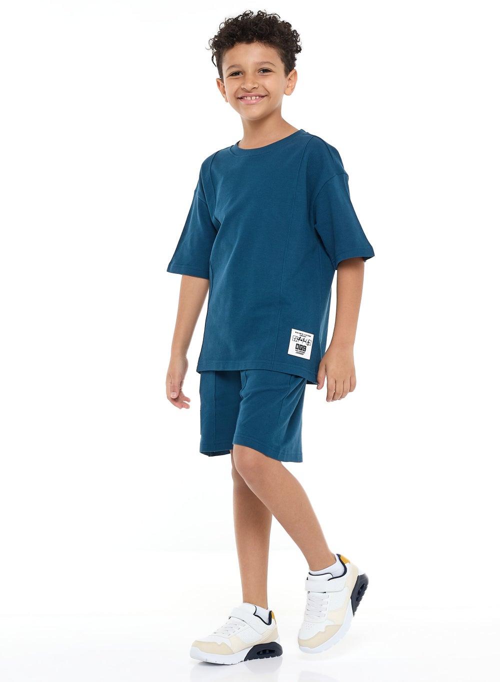 Victor and Jane Boys' Navy Jacquard Cord Set - Image 1