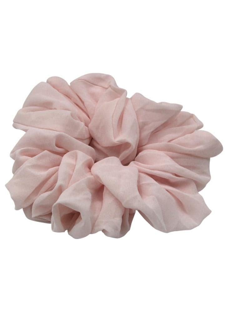 D'Daniela Light Pink Elastic Volumizing Hijab Scrunchie Tie Bun - Image 1
