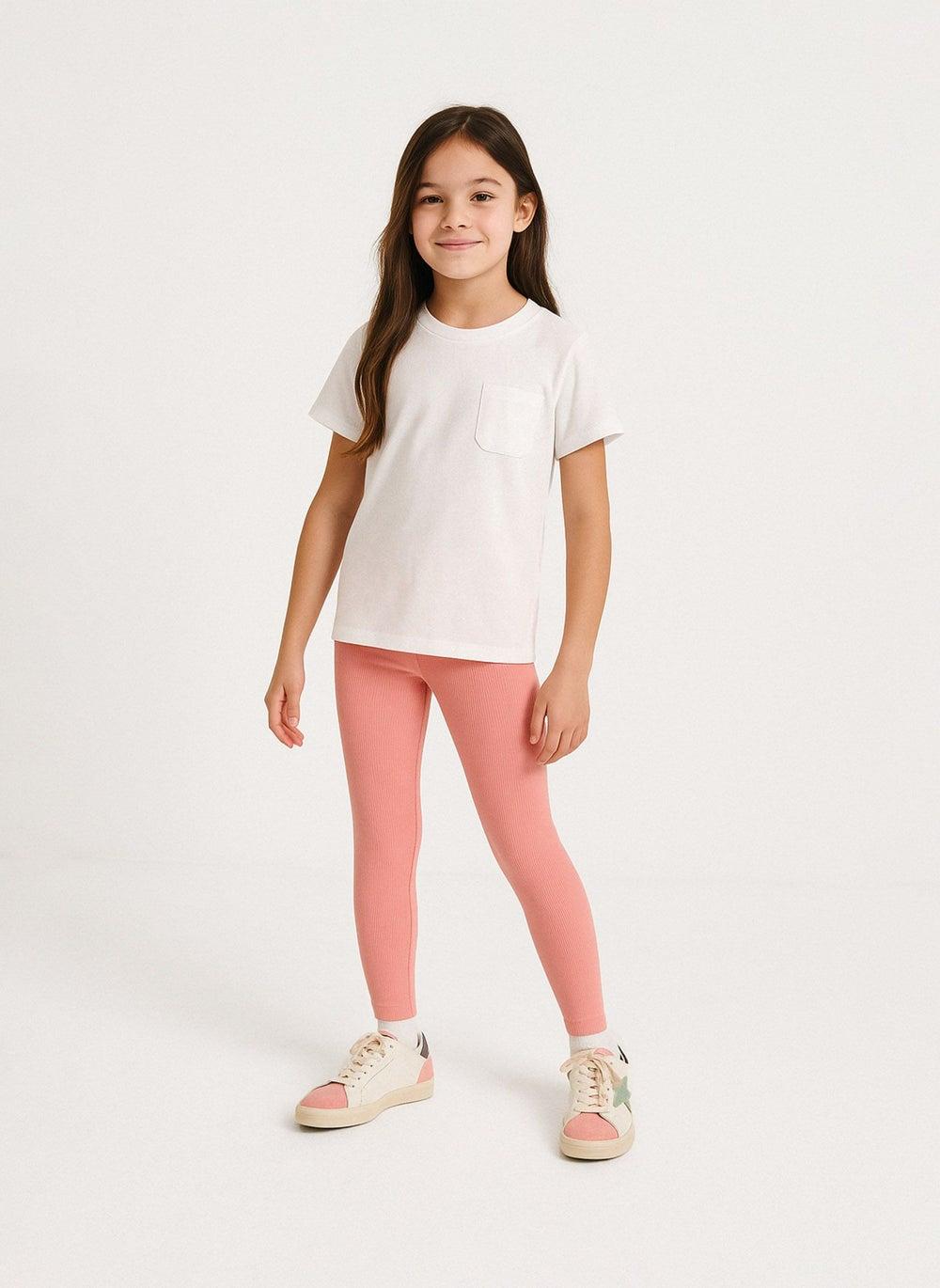 Girls Coral Elasticated Waist Leggings - Image 1