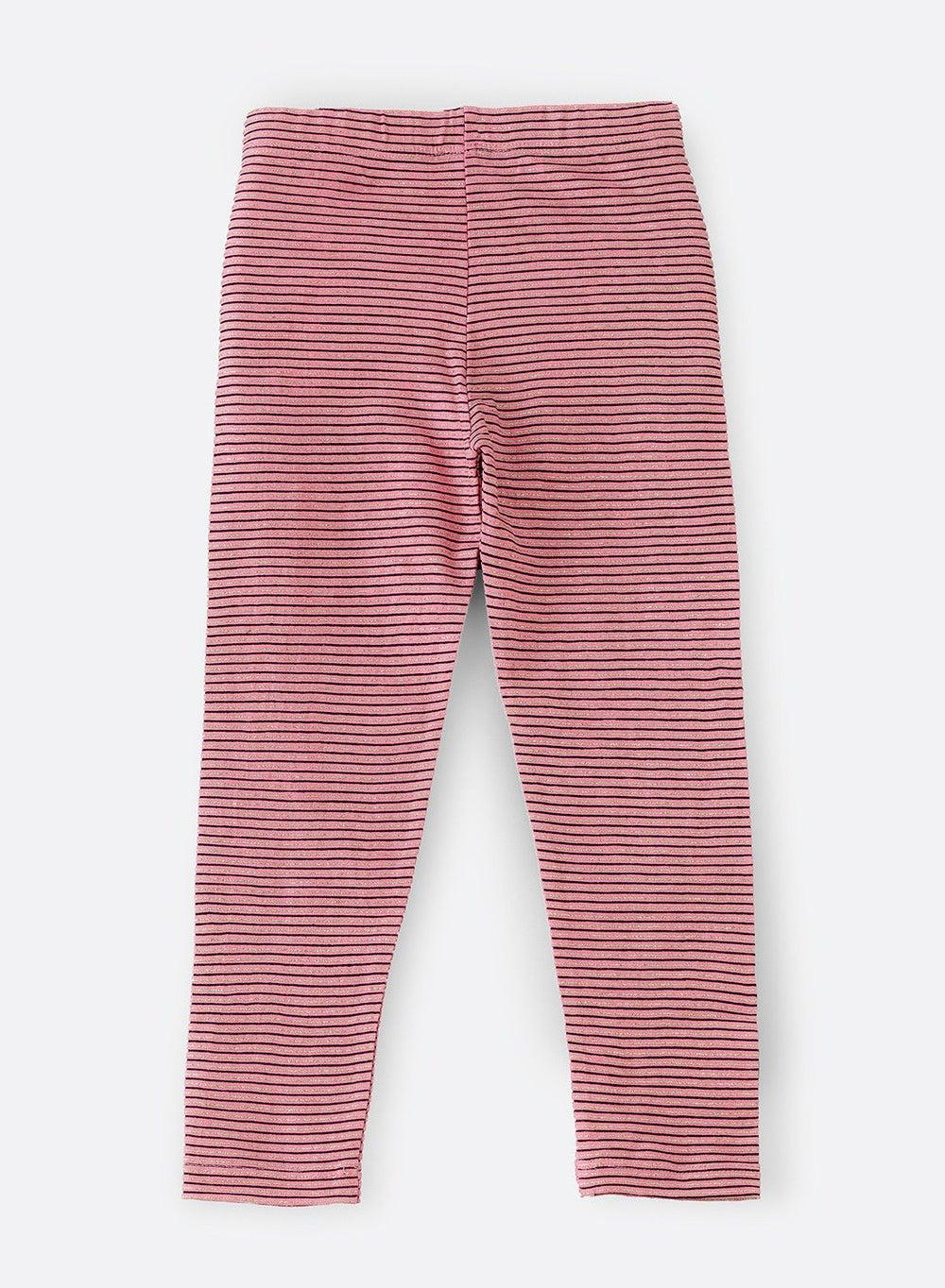 Girls Legging with Lurex Stripe - Image 1