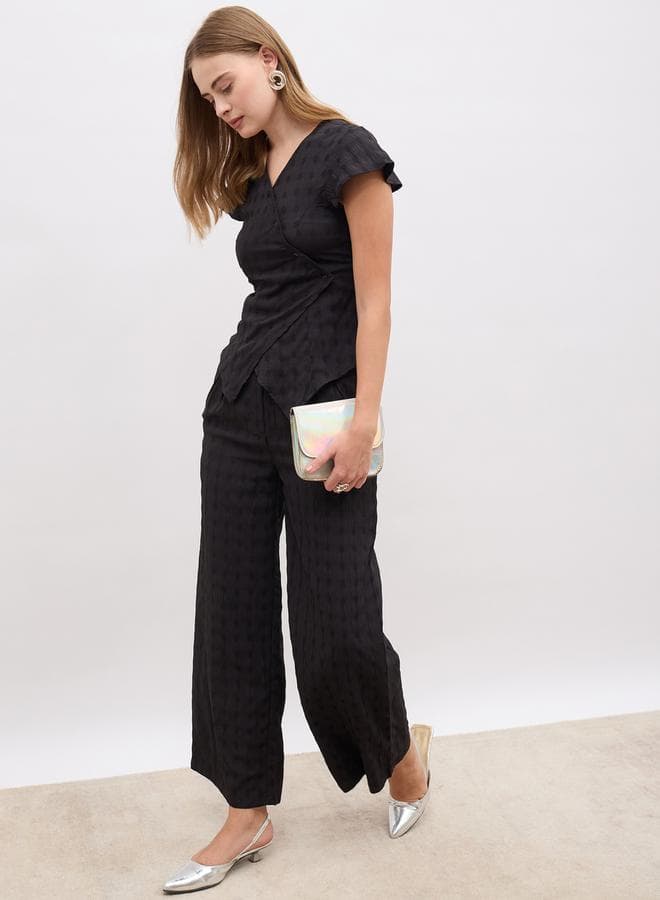Styli Asymmetric Hem Top Wide Leg Co-Ord Set - Image 1