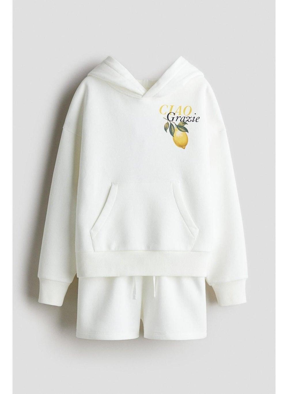 Girls’ 2-Piece Brushed Hoodie and Shorts Set - Image 1