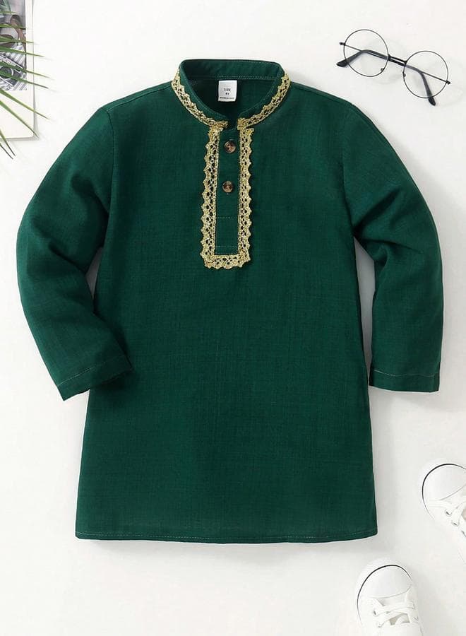 Take Two Boys Green Sequined Button Front Shirt - Image 1