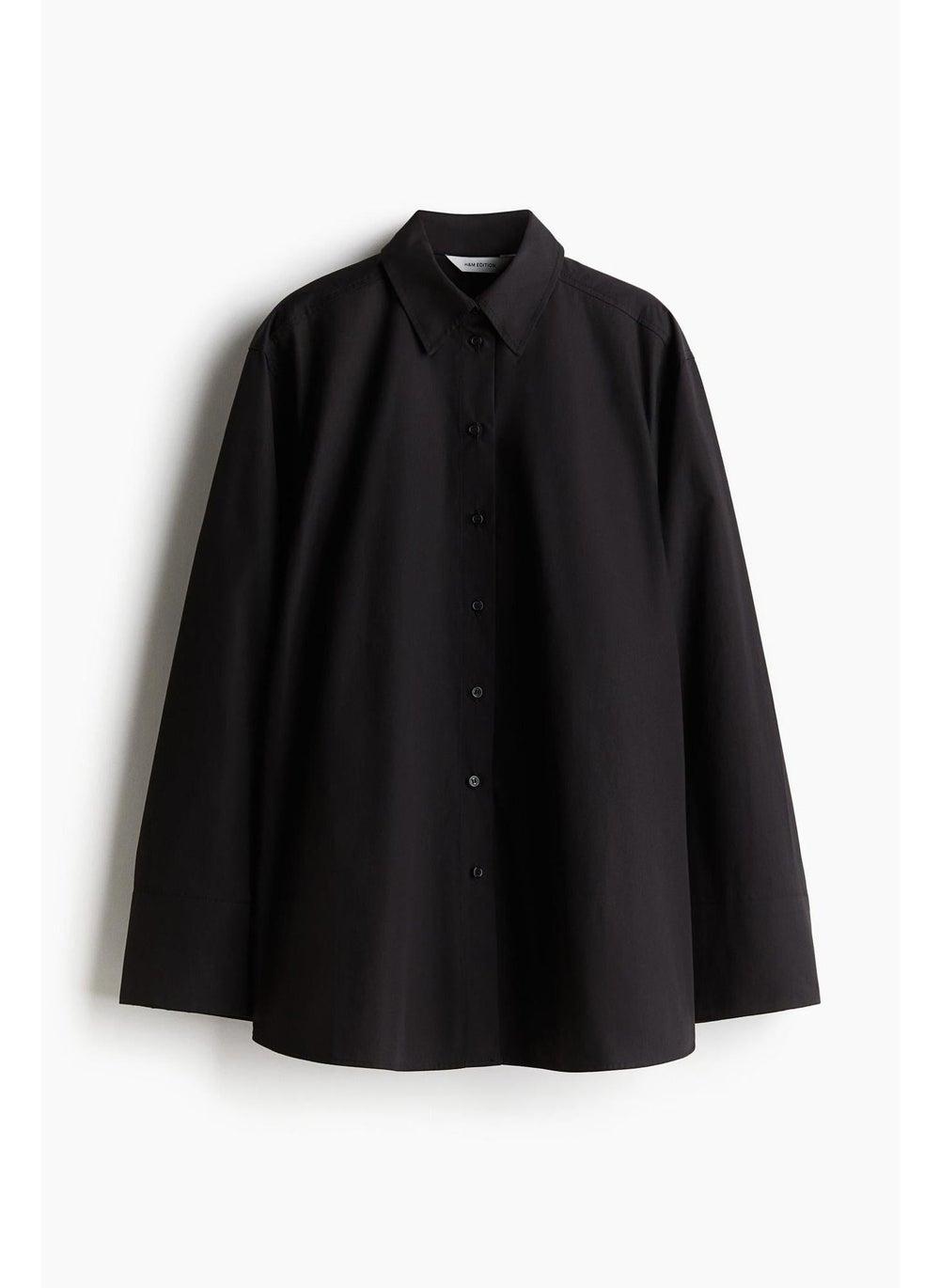 Slit-Cuff Oversized Cotton Shirt - Image 1
