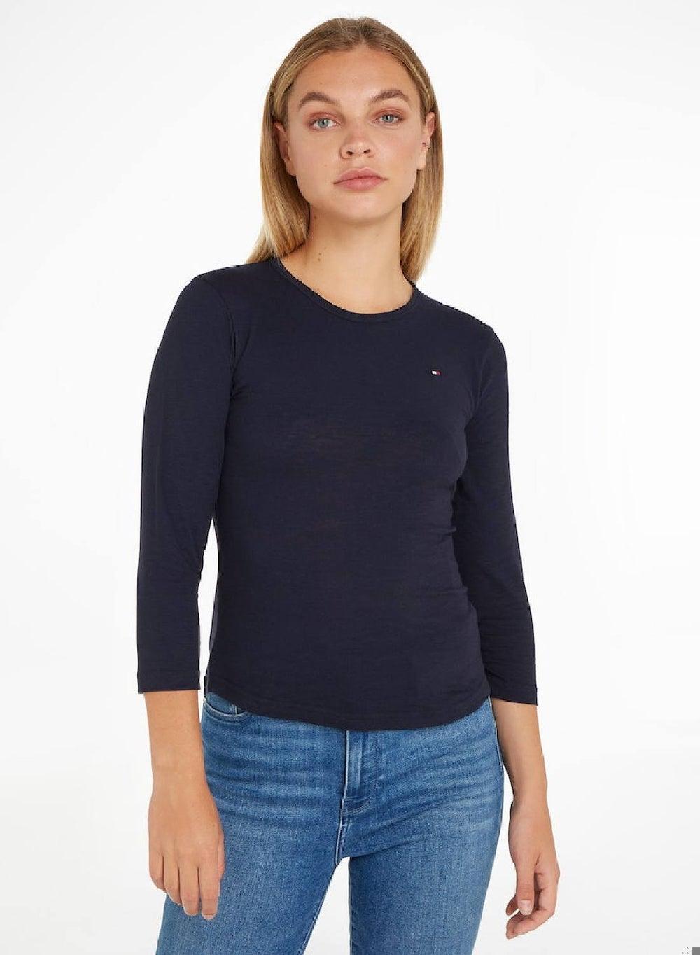 1985 Slim Slub Open Neck Knit Tunic Top - Image 1
