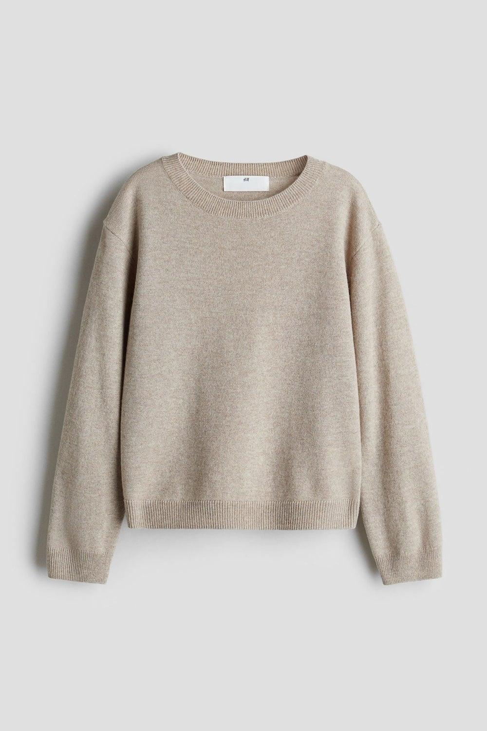 Cashmere-Blend Girls' Ribbed Knit Jumper - Image 1