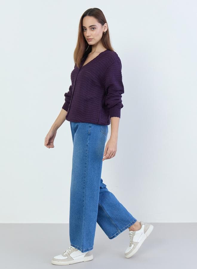 Styli Women High Rise Faded Wide Leg Jeans - Image 1