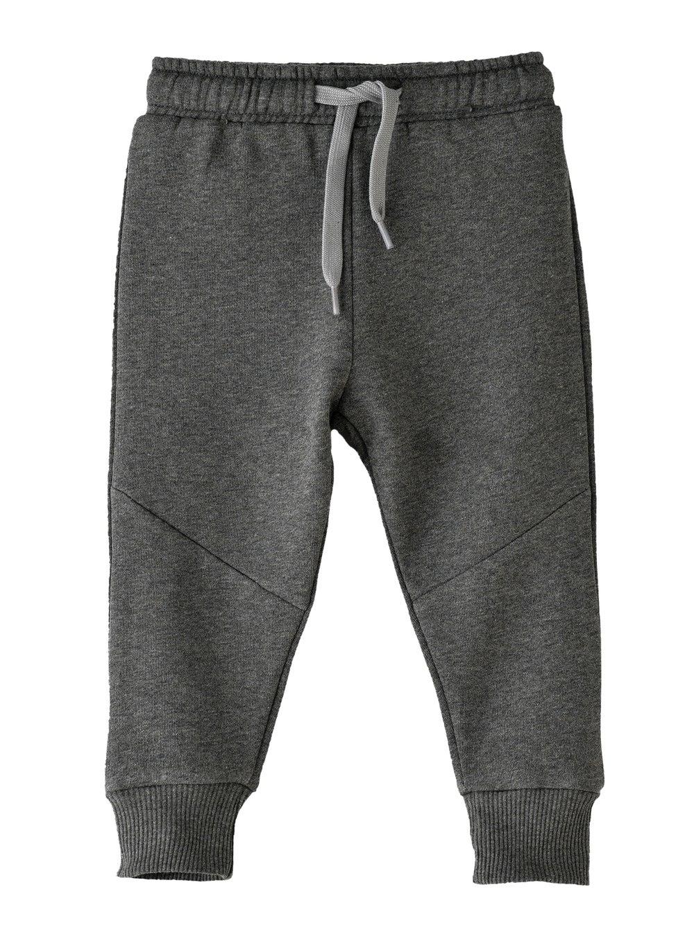 Boys' Charcoal Grey Elastic Waist Joggers with Drawstring - Image 1