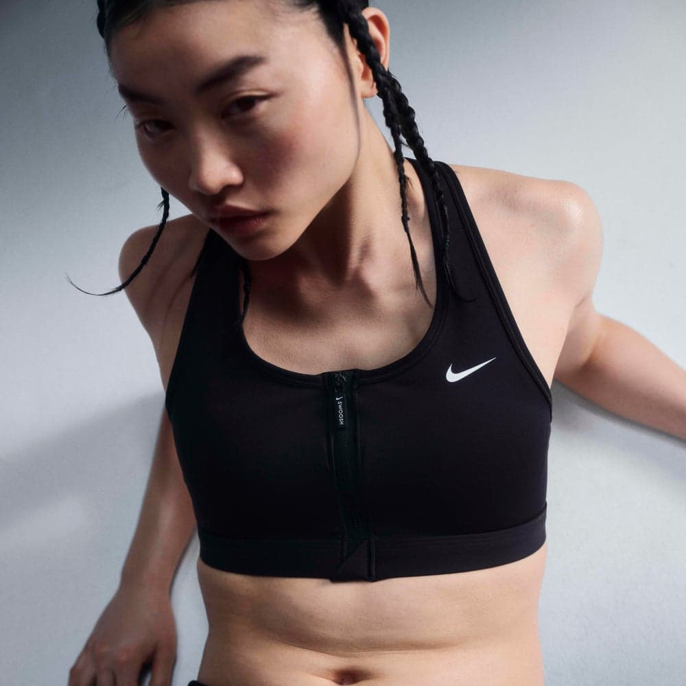 Women's Swoosh Front-Zip Medium-Support Padded Sports Bra - Image 1