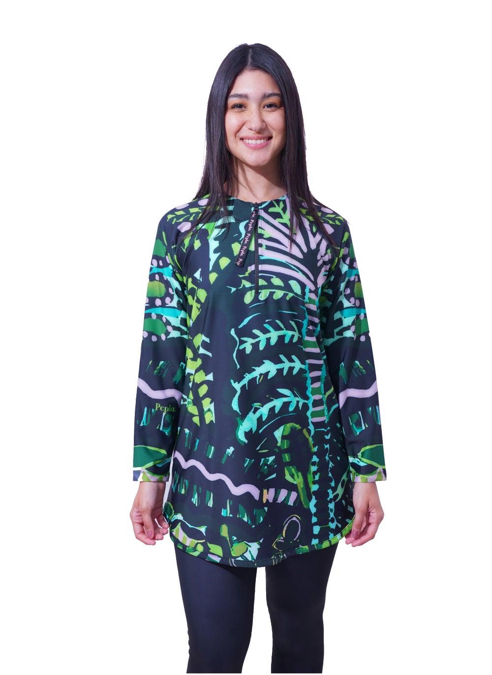 Forest Long Rashguard Swimwear Top - Image 1