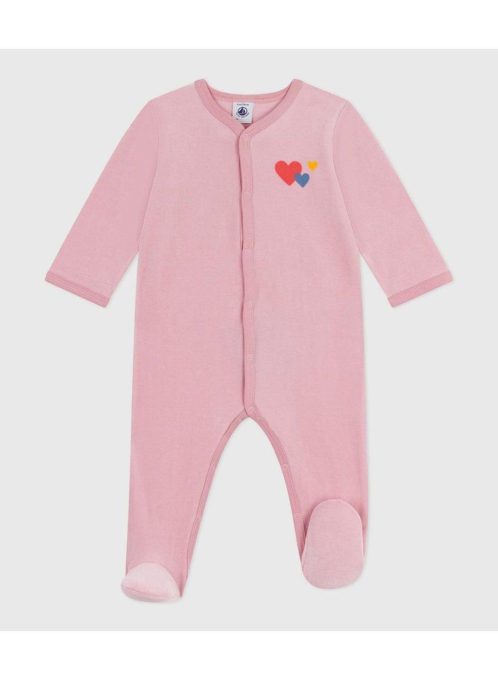 Babies' Plain Velour Pyjama Suit for Warm Nights - Image 1