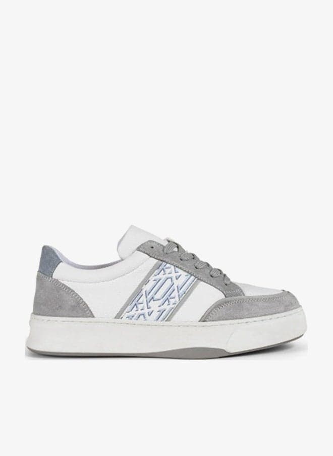 Monogram Pattern Mix Low-Top Sneakers - Image 1