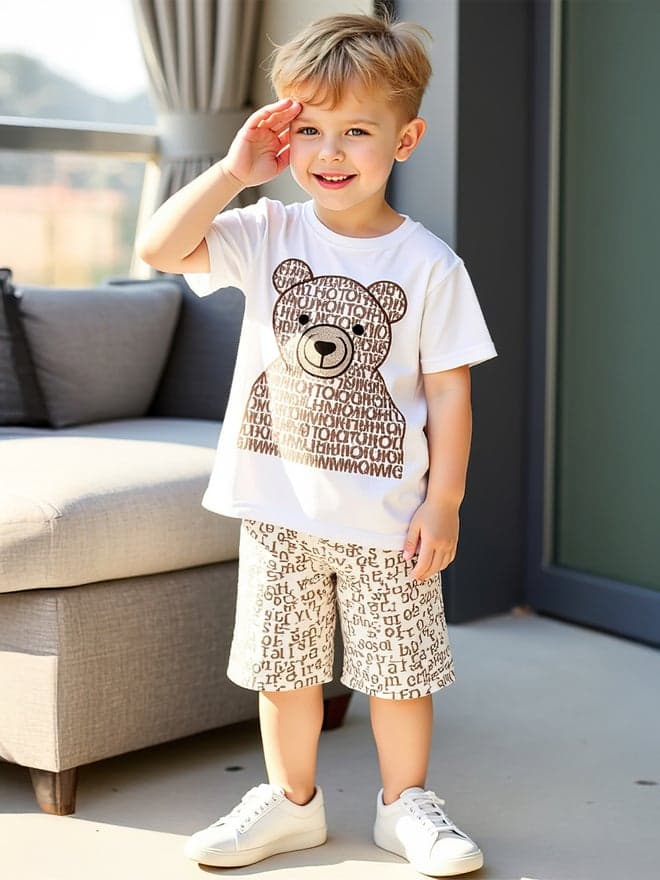 Take Two Kids 2-Piece Graphic Print Tee and Shorts Set - Image 1