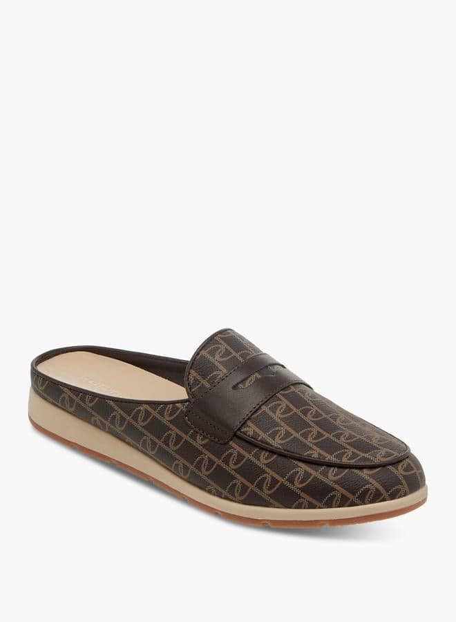 Women Monogram Print Slip-On Mules - Image 1