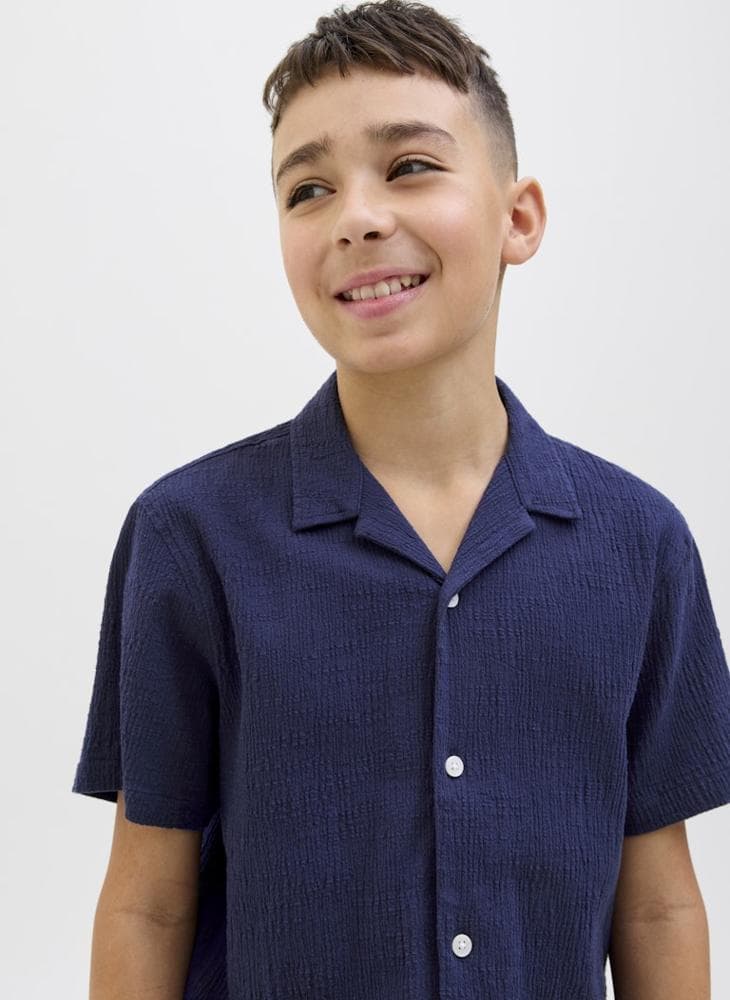 Kids Crinkle Shirt in Relaxed Fit Cotton - Image 1