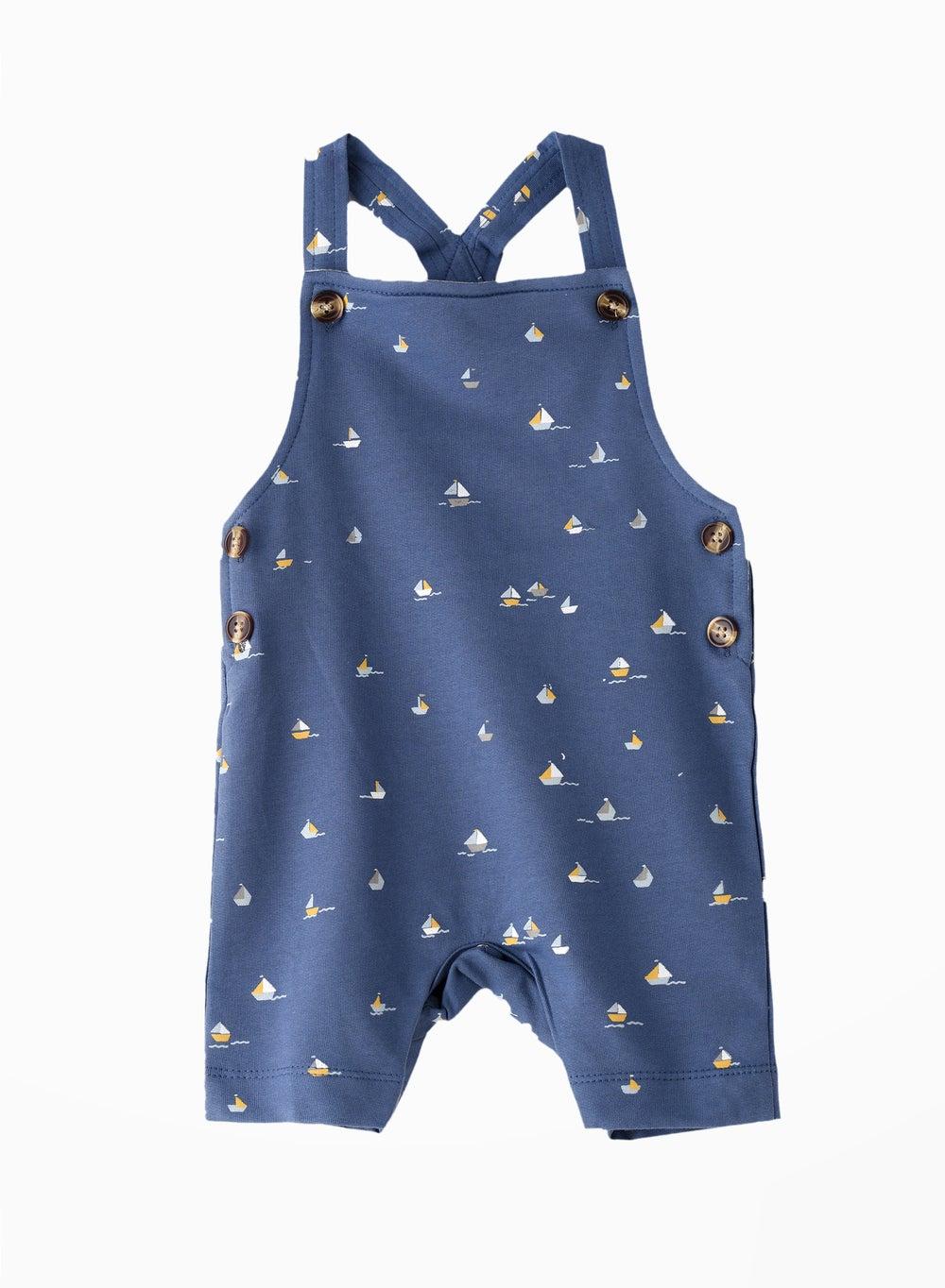 Sunshine Style Boys Cotton Knit Dungarees for Summer Adventures - Image 1