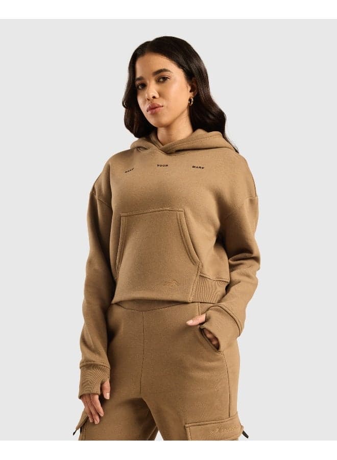 Women's Cloud Ease Cropped Hoodie with Thumbholes - Image 1
