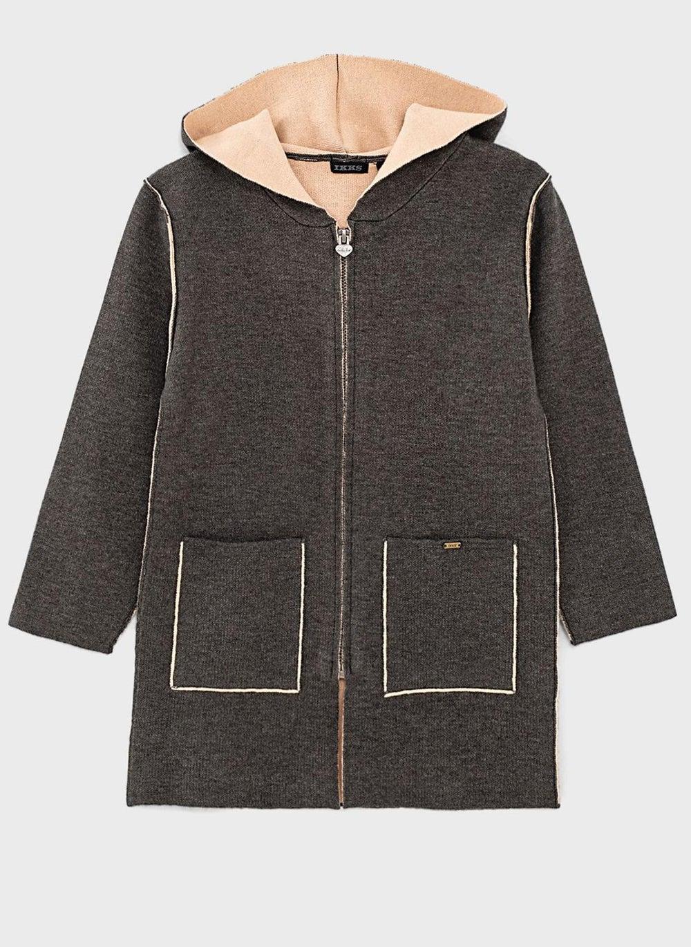 Kids Double Pocket Long Zip Cardigan - Image 1