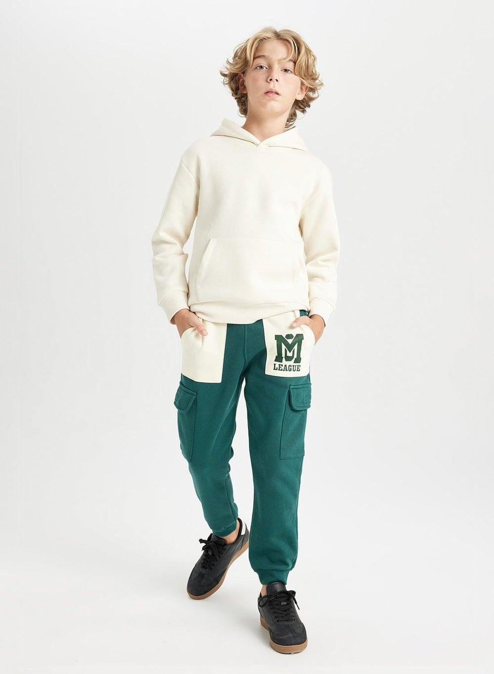 Printed Cargo Pocket Boys Elasticated Cuffed Jogger Pants - Image 1
