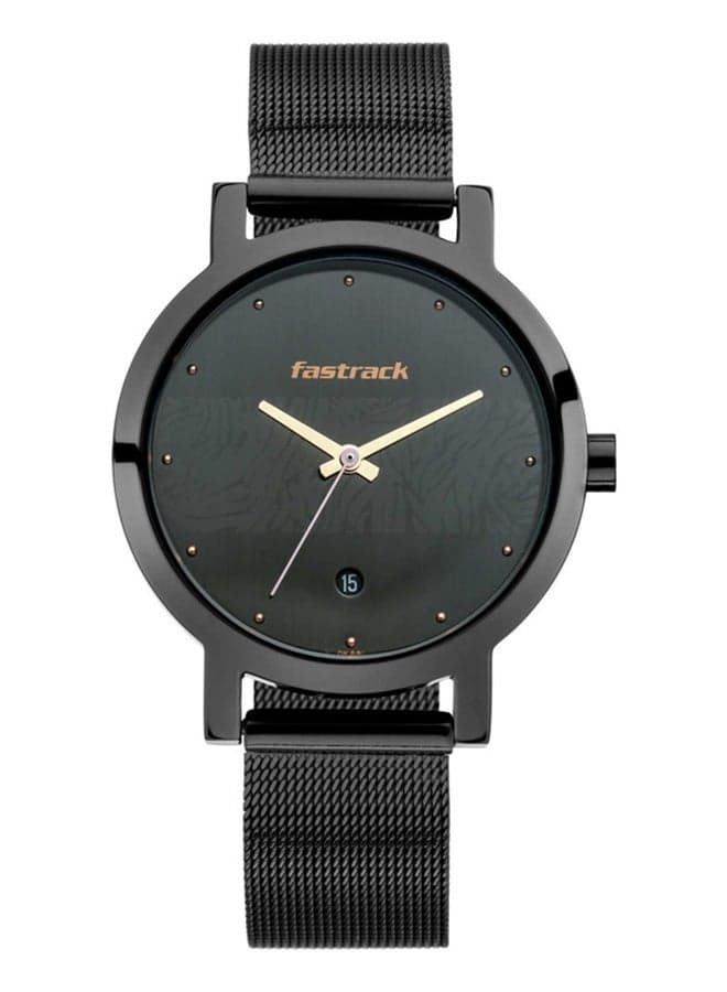 Black Dial Stainless Steel Analog Wrist Watch 6222NM01 - Image 1