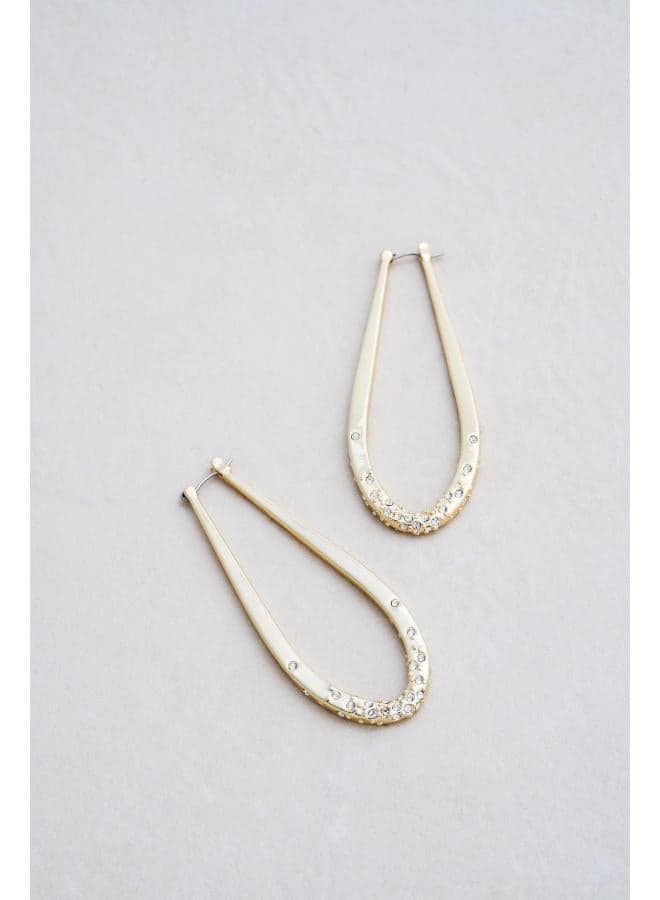 Crystal Sprinkle Gold-Tone Loop Earrings - Image 1