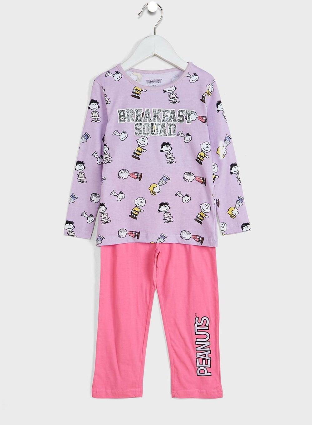 Kids Peanuts Breakfast Squad Long Pyjama Set - Image 1