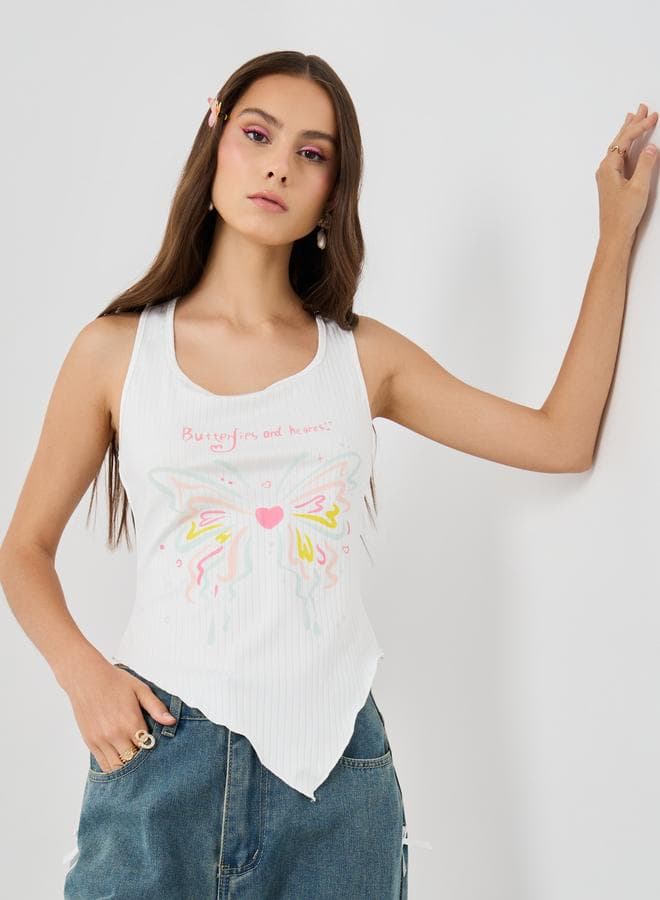 Take Two Graphic Print Sleeveless Round Neck Top - Image 1