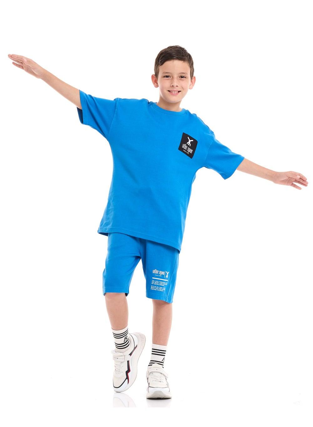 Boys 2-Piece Comfy Cotton T-Shirt and Short Set - Image 1