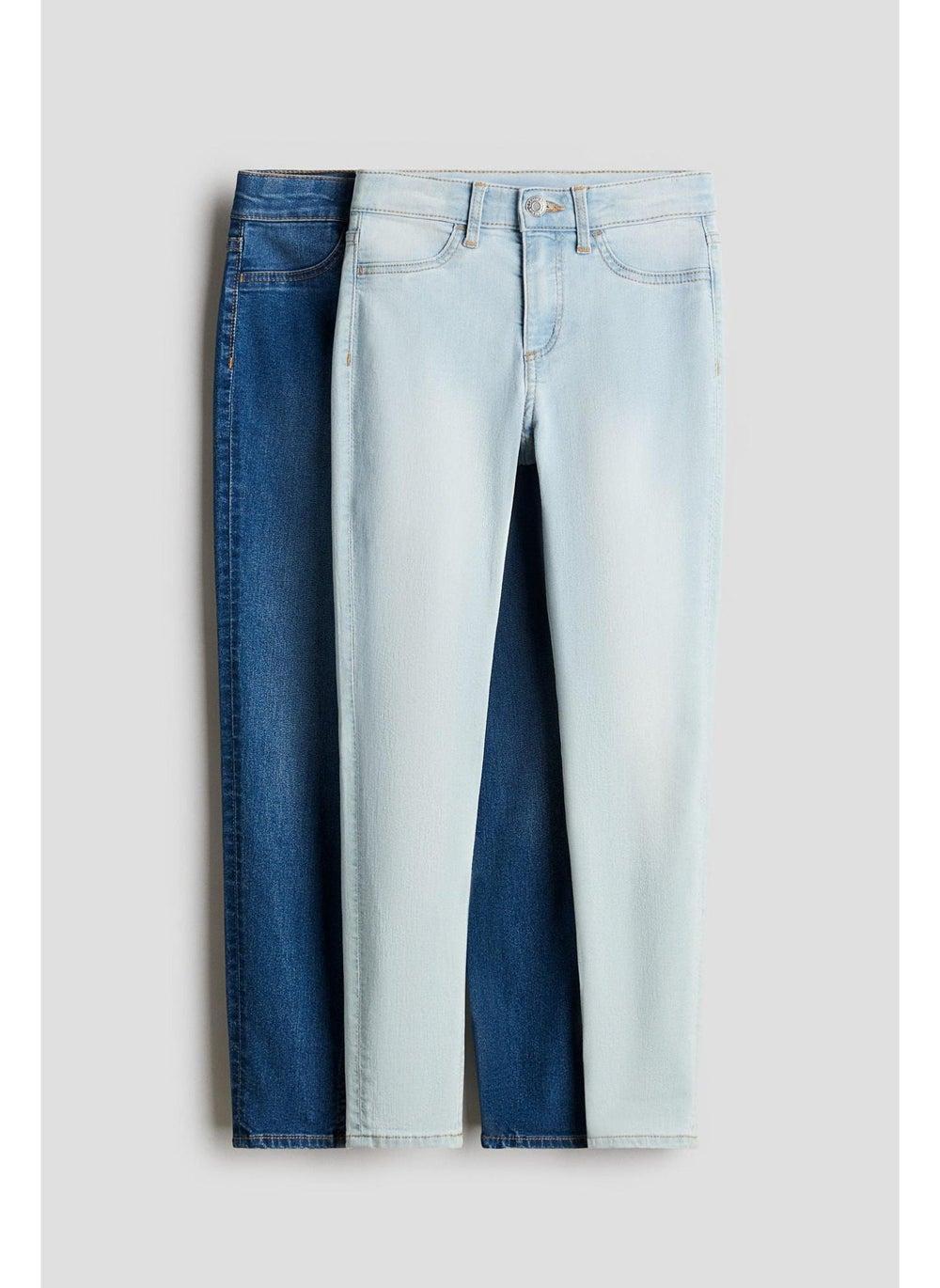 2-Pack Girls Skinny Fit Jeans with Adjustable Waist - Image 1