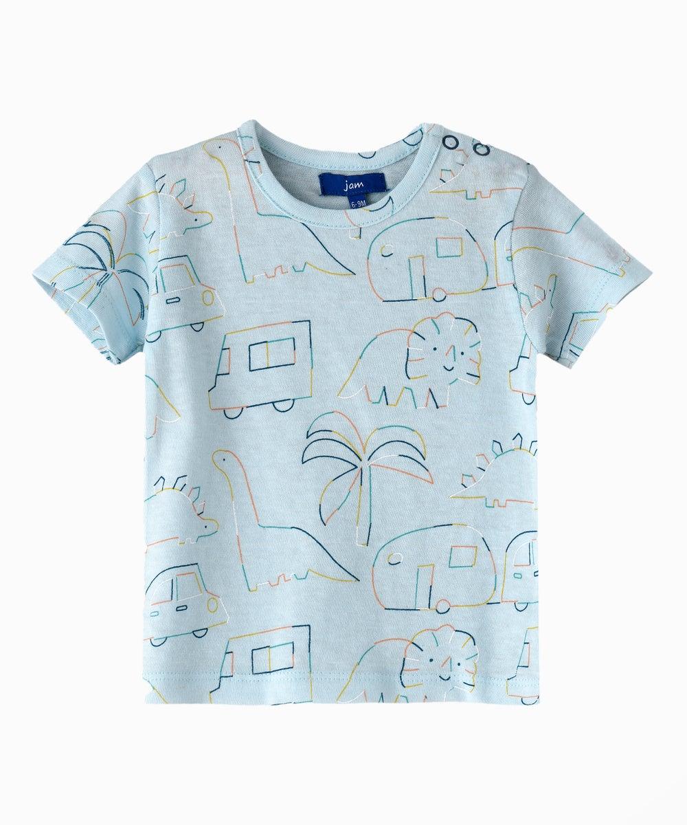 Little Explorer Boys Cotton Print T-Shirt for Playful Days - Image 1