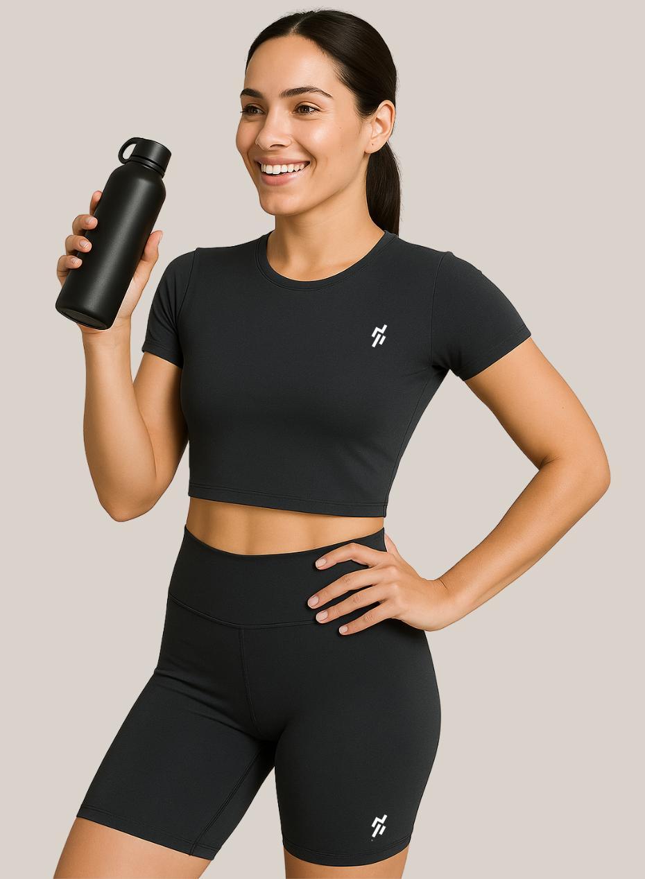 Women's High-Waisted Running Shorts with Pocket for AirPods - Image 1