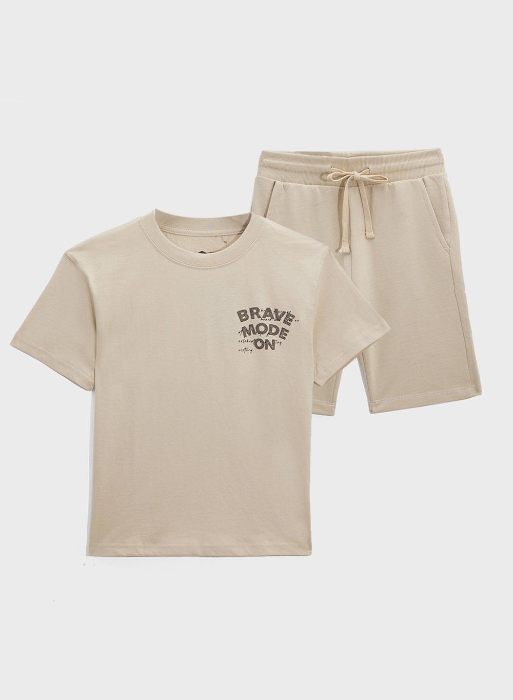 Oversized Boys' T-Shirt and Shorts Set - Image 1