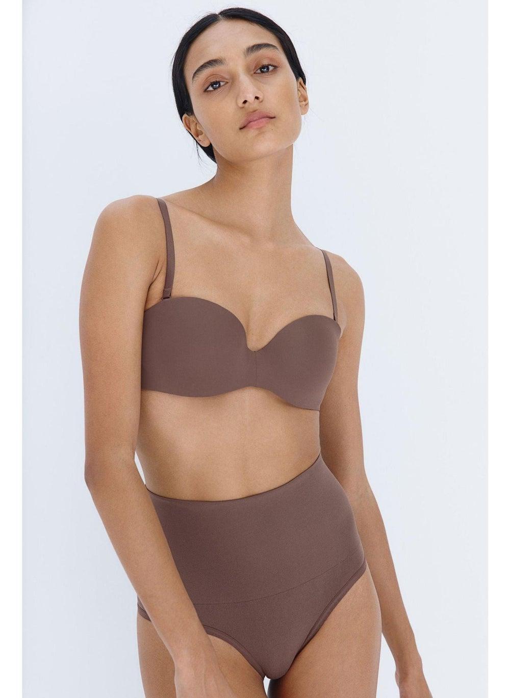 Padded Microfibre Balconette Bra with Side Support - Image 1