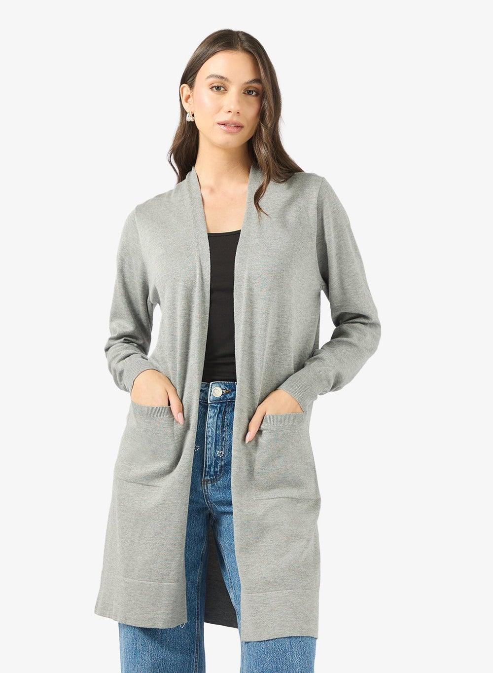 VMSILJE Open Knit V-Neck Pocket Cardigan - Image 1